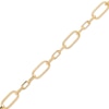 Thumbnail Image 1 of Alternating Paper Clip Bracelet in Hollow 14K Gold - 7.5"
