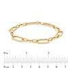 Thumbnail Image 3 of Alternating Paper Clip Bracelet in Hollow 14K Gold - 7.5"