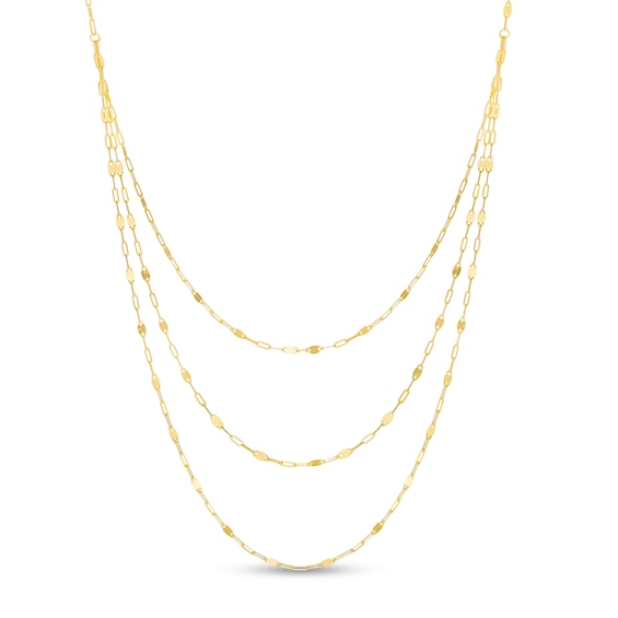 Zales Lock and Key Lariat Necklace in 10K Gold