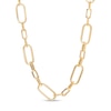 Thumbnail Image 1 of Alternating Paper Clip Necklace in Hollow 14K Gold - 18"