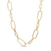 Thumbnail Image 0 of Alternating Paper Clip Necklace in Hollow 14K Gold