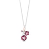 Thumbnail Image 1 of Enchanted Disney Mulan Rhodolite Garnet and 1/6 CT. T.W. Diamond Pendant in Sterling Silver and 10K Rose Gold Plate