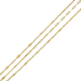 Triple Strand Cheval Chain Anklet in 10K Gold - 9.5&quot;