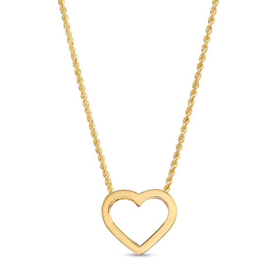Bold Heart Outline Pendant in 10K Gold