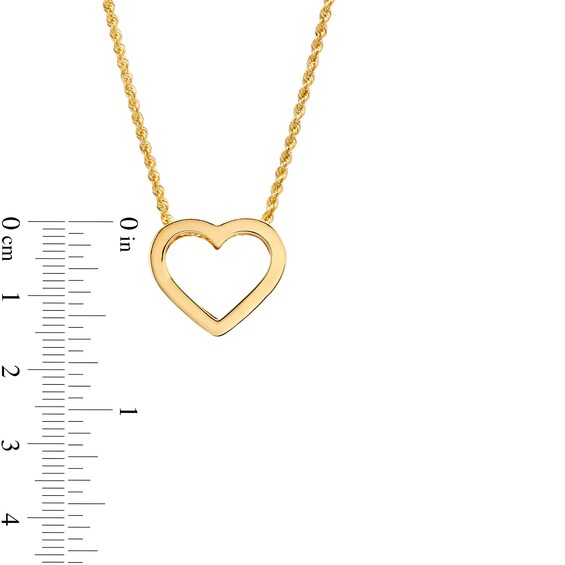 Bold Heart Outline Pendant in 10K Gold