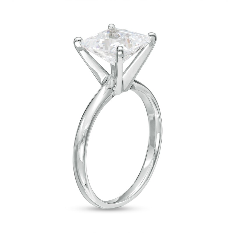 Main Image 3 of 3 CT. Certified Princess-Cut Lab-Grown Diamond Solitaire Engagement Ring in 14K White Gold (F/VS2)