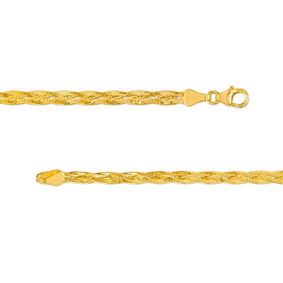 Diamond-Cut Braided Herringbone Bracelet in 10K Gold - 7.25"
