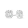 Thumbnail Image 1 of 1/3 CT. T.W. Princess-Cut Diamond Octagonal Frame Stud Earrings in 10K White Gold