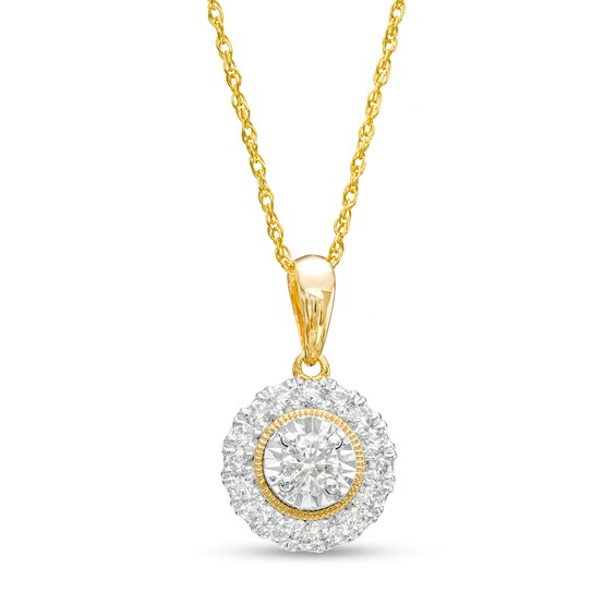 1/3 CT. T.w. Diamond Frame Pendant in 10K Gold