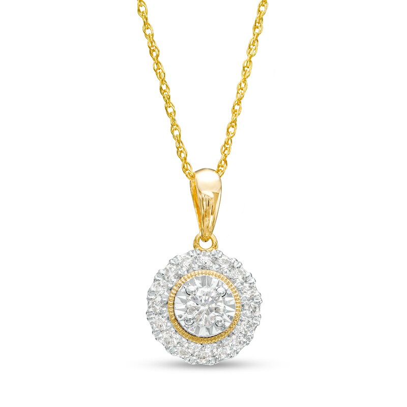 Main Image 1 of 1/3 CT. T.W. Diamond Frame Pendant in 10K Gold