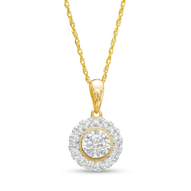 1/3 CT. T.W. Diamond Frame Pendant in 10K Gold | Zales