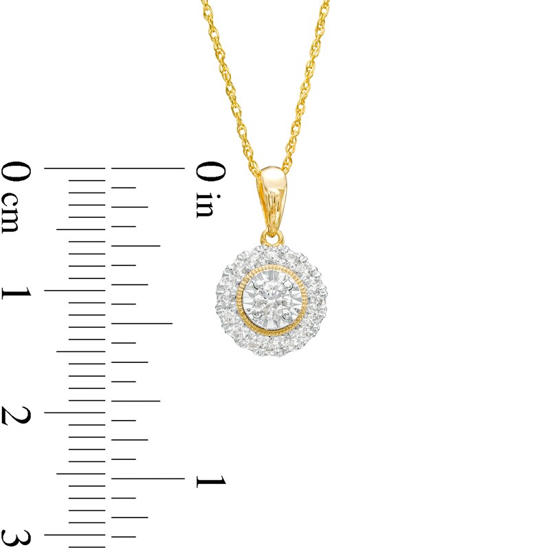 Main Image 2 of 1/3 CT. T.W. Diamond Frame Pendant in 10K Gold