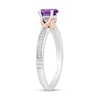 Thumbnail Image 2 of Enchanted Disney Ariel Oval Amethyst and 1/10 CT. T.W. Diamond Ring in Sterling Silver and 10K Rose Gold Plate