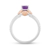 Thumbnail Image 3 of Enchanted Disney Ariel Oval Amethyst and 1/10 CT. T.W. Diamond Ring in Sterling Silver and 10K Rose Gold Plate