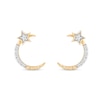 Thumbnail Image 0 of Enchanted Disney Jasmine 1/6 CT. T.W. Diamond Star and Moon Stud Earrings in 10K Gold