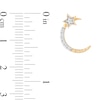 Thumbnail Image 2 of Enchanted Disney Jasmine 1/6 CT. T.W. Diamond Star and Moon Stud Earrings in 10K Gold