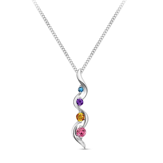 Journey Gemstone Squiggle Pendant (3-5 Stones) | Zales