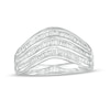 Thumbnail Image 1 of 1/2 CT. T.W. Baguette Diamond Contour Triple Row Anniversary Band in 10K White Gold