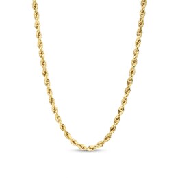 3.1mm Hollow Glitter Rope Chain Necklace in 14K Gold - 20&quot;