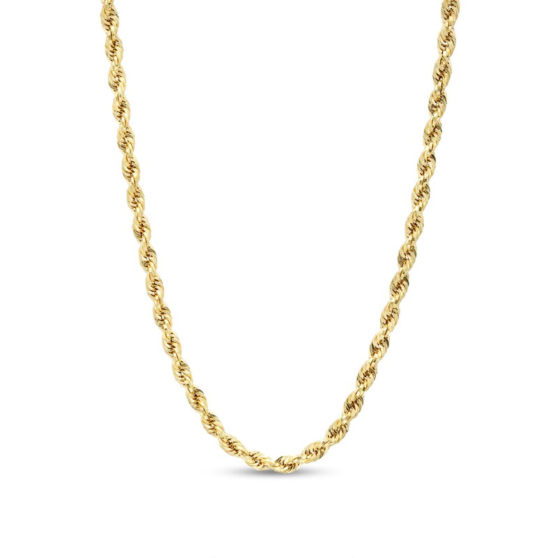 Main Image 1 of 3.1mm Glitter Rope Chain Necklace in Hollow 14K Gold - 20"