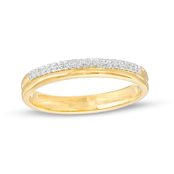1/20 CT. T.w. Diamond Double Row Thumb Ring in 10K Gold