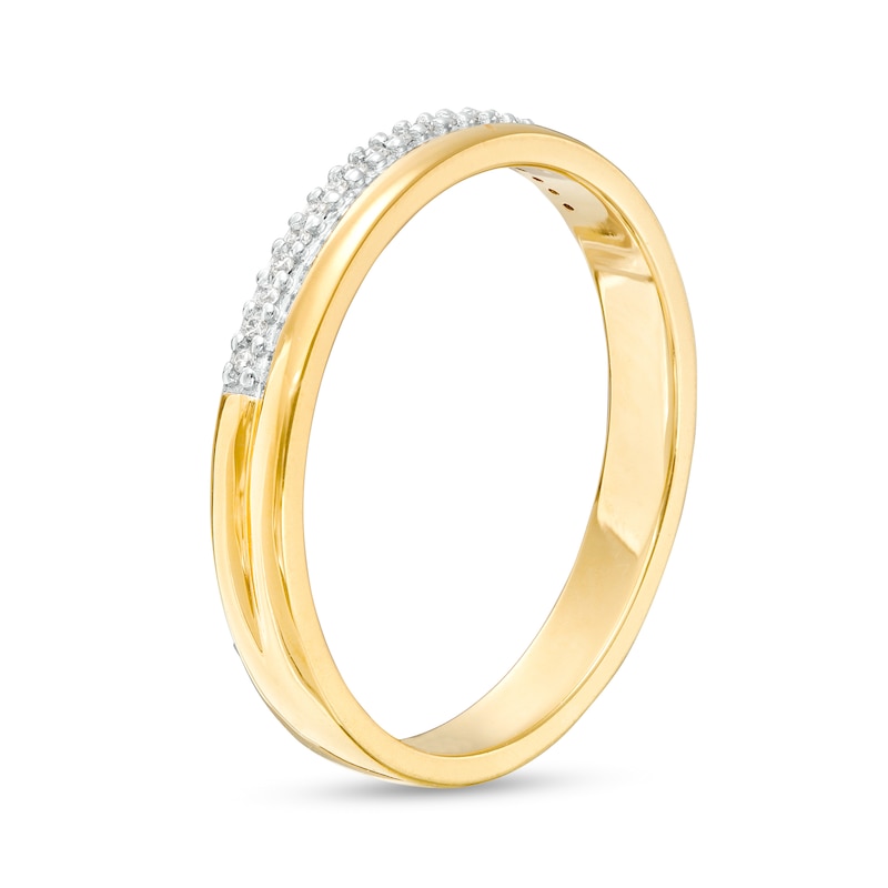 Main Image 2 of 1/20 CT. T.W. Diamond Double Row Thumb Ring in 10K Gold