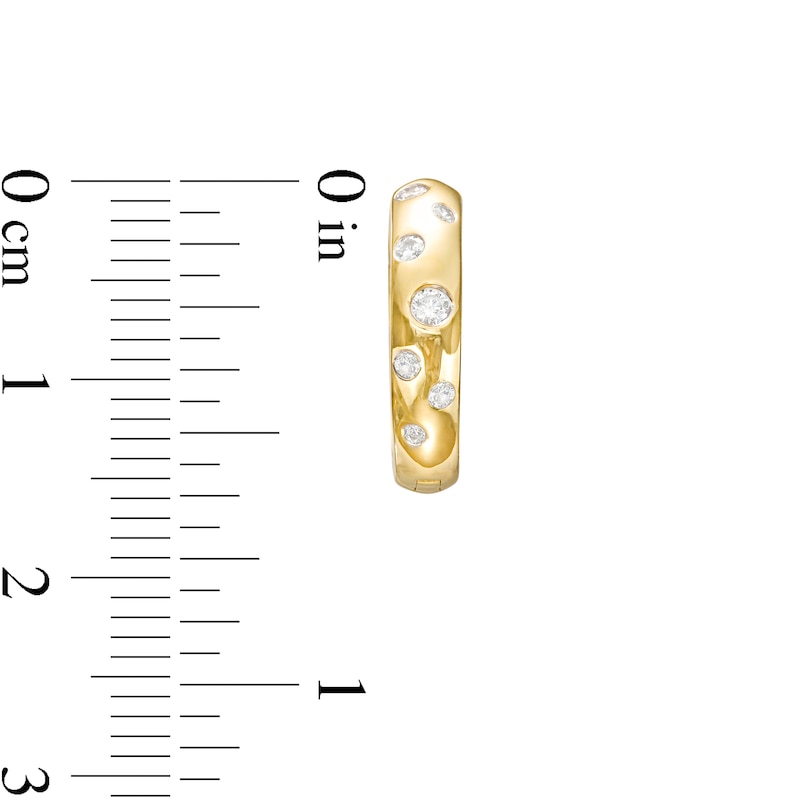 Main Image 2 of 1/5 CT. T.W. Diamond Scatter Hoop Earrings in 10K Gold