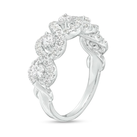 1 CT. T.w. Diamond Five Stone Twist Ring in 10K White Gold