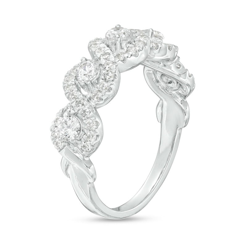 Main Image 2 of 1 CT. T.W. Diamond Five Stone Twist Ring in 10K White Gold