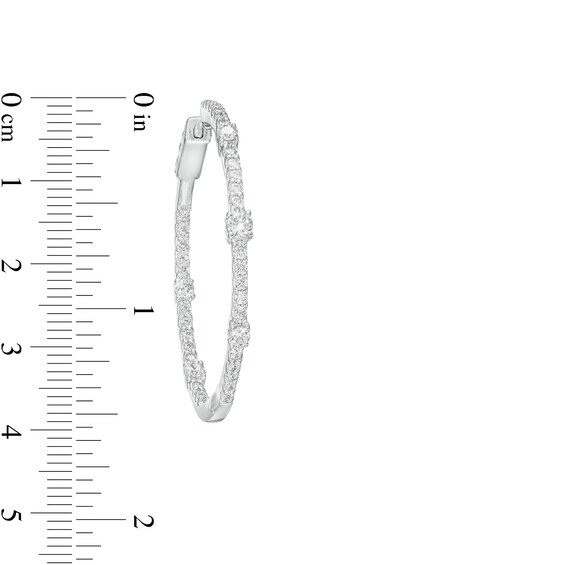 2 CT. T.w. Certified Lab-Grown Diamond Hoop Earrings in 14K White Gold (F/Si2)