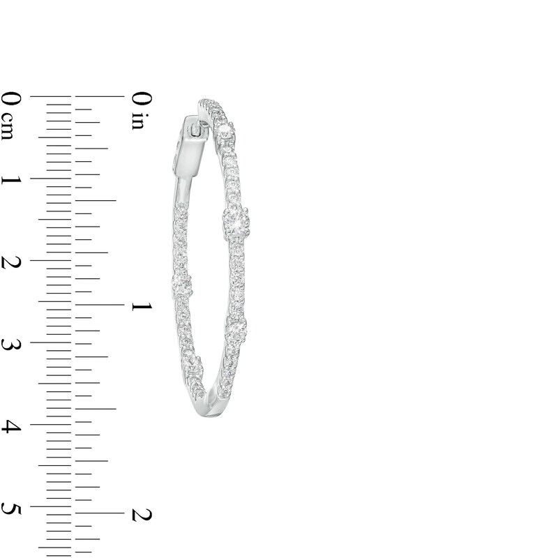 2 CT. T.W. Certified Lab-Created Diamond Hoop Earrings in 14K White Gold (F/SI2)