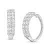 Thumbnail Image 1 of 3 CT. T.W. Certified Lab-Grown Diamond Double Row Hoop Earrings in 14K White Gold (F/SI2)