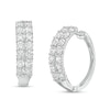 Thumbnail Image 0 of 3 CT. T.W. Certified Lab-Created Diamond Double Row Hoop Earrings in 14K White Gold (F/SI2)