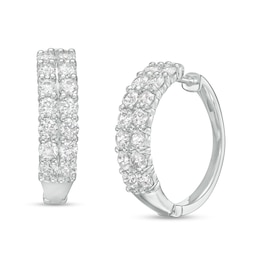 3 CT. T.W. Certified Lab-Created Diamond Double Row Hoop Earrings in 14K White Gold (F/SI2)