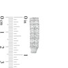 Thumbnail Image 2 of 3 CT. T.W. Certified Lab-Created Diamond Double Row Hoop Earrings in 14K White Gold (F/SI2)