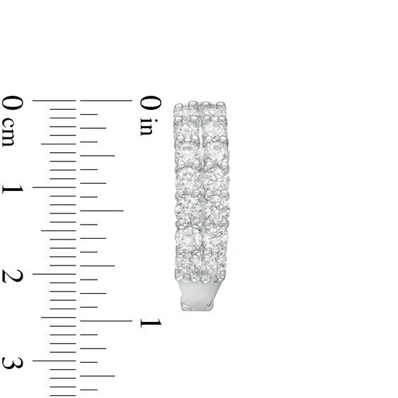 3 CT. T.w. Certified Lab-Grown Diamond Double Row Hoop Earrings in 14K White Gold (F/Si2)