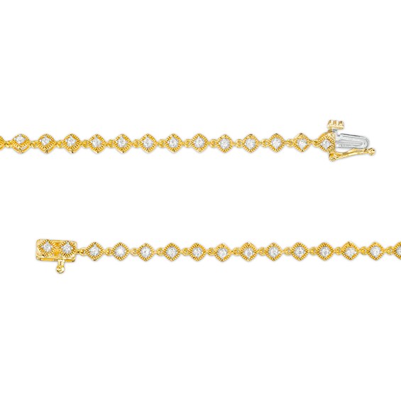 1/2 CT. T.w. Cushion-Shaped Multi-Diamond Tilted Frame Line Bracelet in 10K Gold