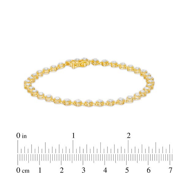 1/2 CT. T.w. Cushion-Shaped Multi-Diamond Tilted Frame Line Bracelet in 10K Gold