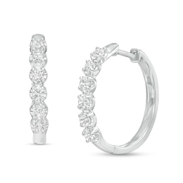 1 CT. T.W. Lab-Grown Diamond Hoop Earrings 14K White Gold (F/SI2)