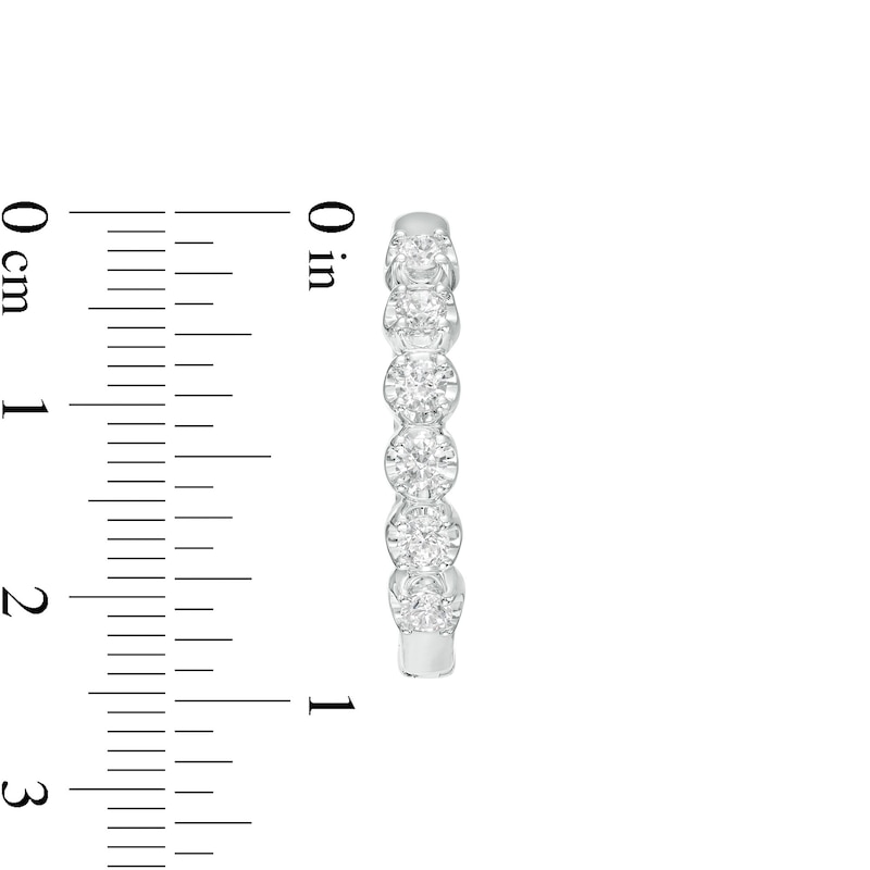 1 CT. T.W. Certified Lab-Created Diamond Hoop Earrings 14K White Gold (F/SI2)