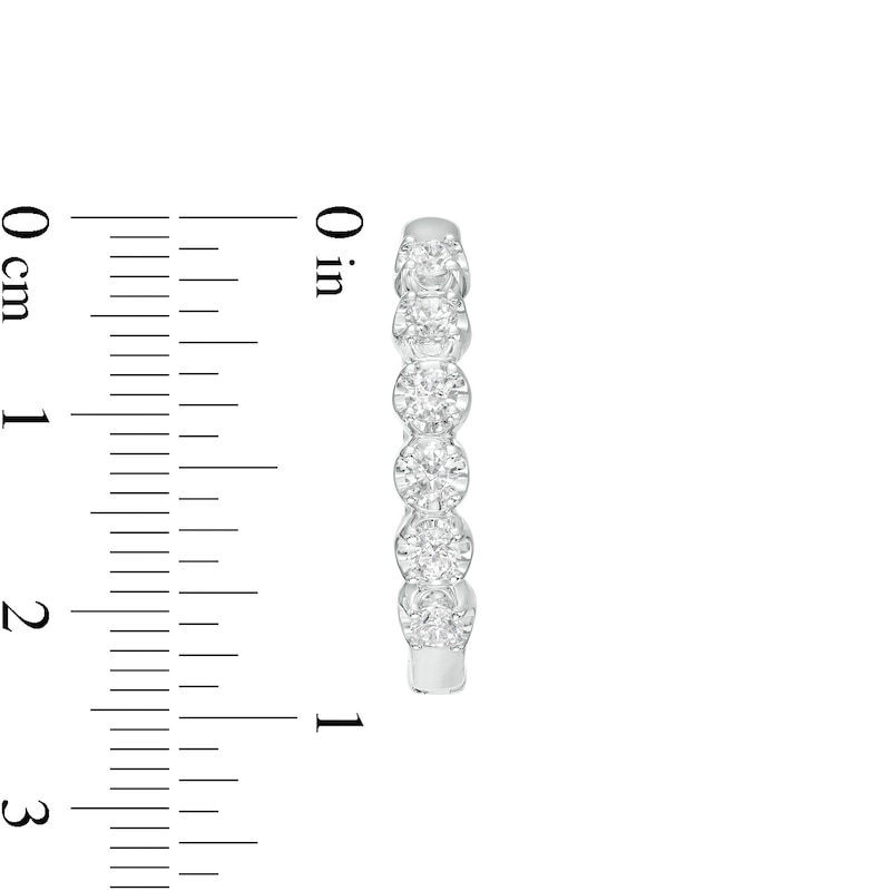 Main Image 3 of 1 CT. T.W. Certified Lab-Grown Diamond Hoop Earrings 14K White Gold (F/SI2)