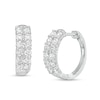 Thumbnail Image 1 of 2 CT. T.W. Certified Lab-Grown Diamond Double Row Hoop Earrings in 14K White Gold (F/SI2)