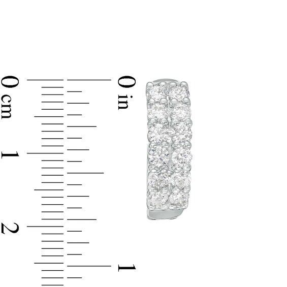 2 CT. T.w. Certified Lab-Grown Diamond Double Row Hoop Earrings in 14K White Gold (F/Si2)