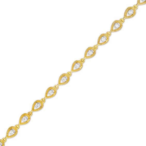 1/3 CT. T.w. Multi-Diamond Teardrop Frame Line Bracelet in 10K Gold