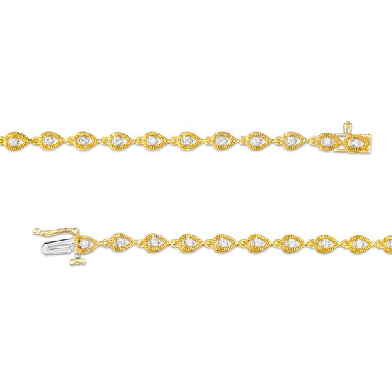1/3 CT. T.w. Multi-Diamond Teardrop Frame Line Bracelet in 10K Gold