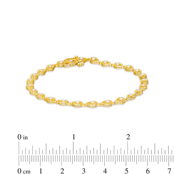 1/3 CT. T.w. Multi-Diamond Teardrop Frame Line Bracelet in 10K Gold