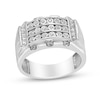 Thumbnail Image 1 of 1/4 CT. T.W. Diamond Frame Triple Row Ring in Sterling Silver