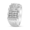 Thumbnail Image 2 of 1/4 CT. T.W. Diamond Frame Triple Row Ring in Sterling Silver