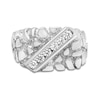 Thumbnail Image 1 of Men's 1/3 CT. T.W. Diamond Slant Six Stone Nugget Ring in Sterling Silver