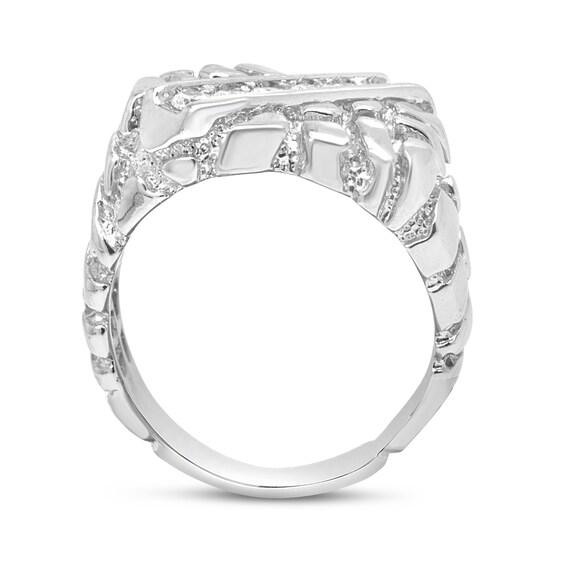 1/3 CT. T.w. Diamond Slant Six Stone Nugget Ring in Sterling Silver